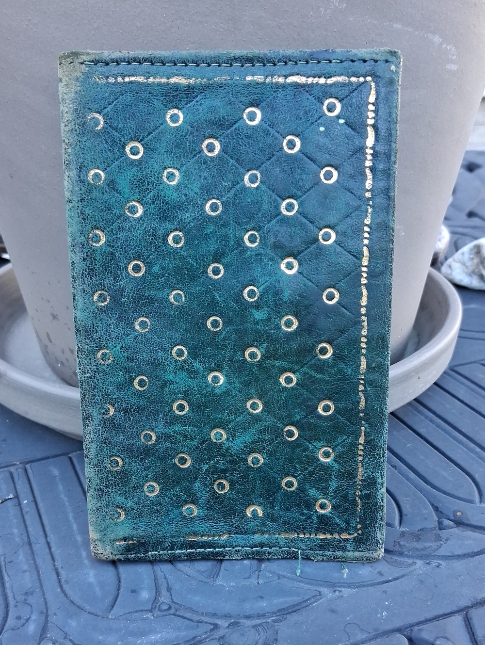 Vintage Teal Cardholder Made In Tunisia